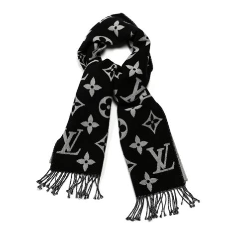 louis vuitton black and white scarf|Louis Vuitton wool cashmere scarf.